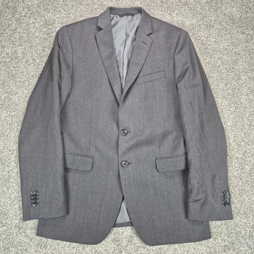 Banana Republic Blazer Mens 38R Gray Modern Slim Fit Wool Lanificio Cerruti